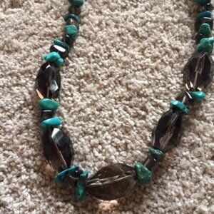 Deb Guyot Smoky Quartz & Turquoise Necklace